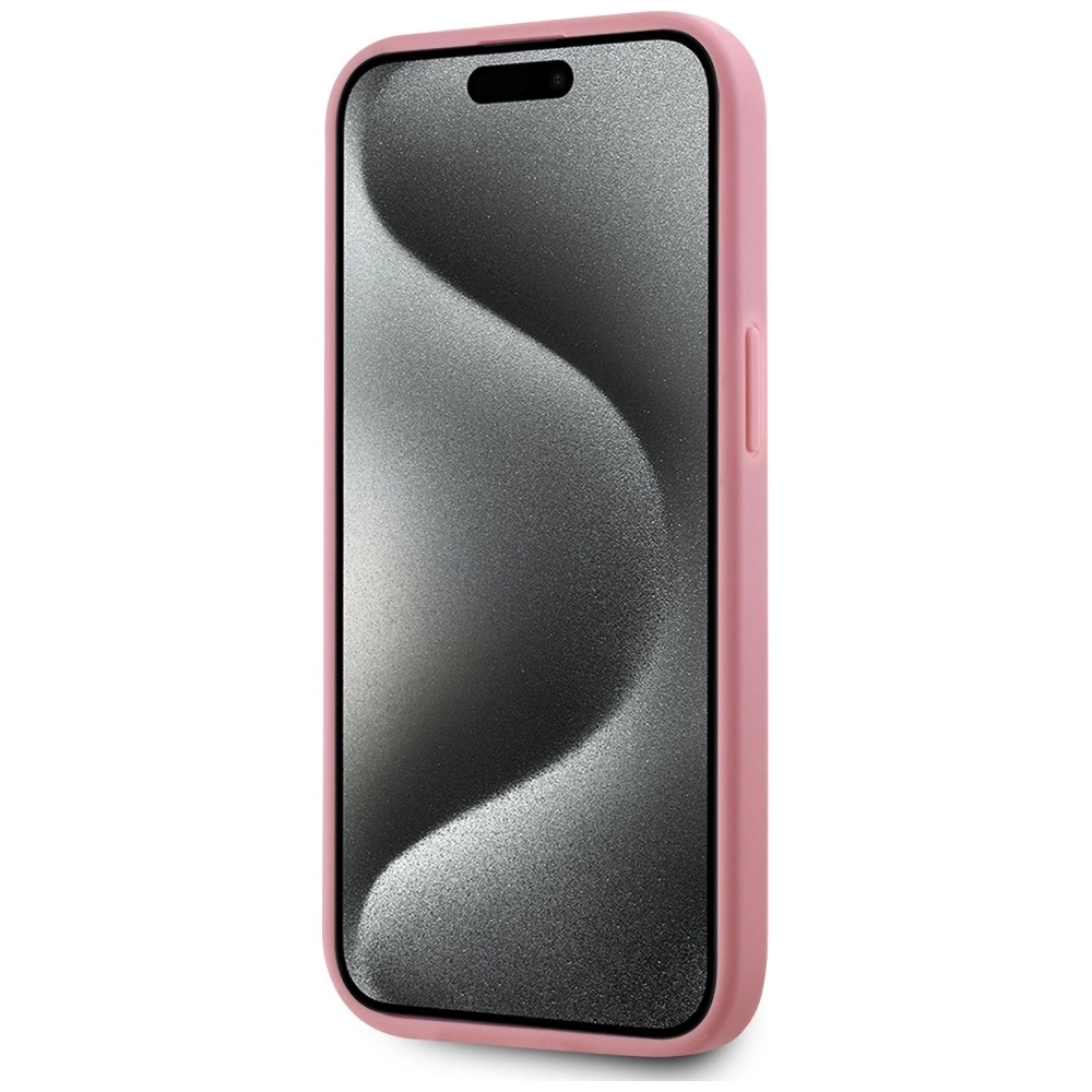 Karl Lagerfeld Wrinkled Metal Signature iPhone 15 Case - Pinkeng