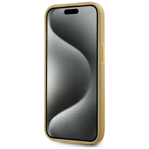 Karl Lagerfeld Wrinkled Metal Signature iPhone 15 Case - Goldeng