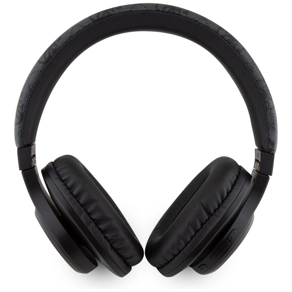 Guess Leather Tone On Tone Script Bluetooth 4G Over-Ear Headphones - Blackeng