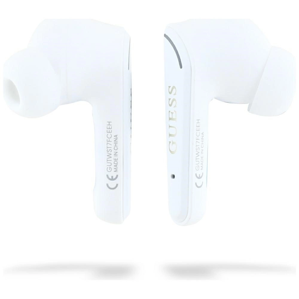 Guess Flat Classic Logo Electroplated TWS Headphones - Whiteeng