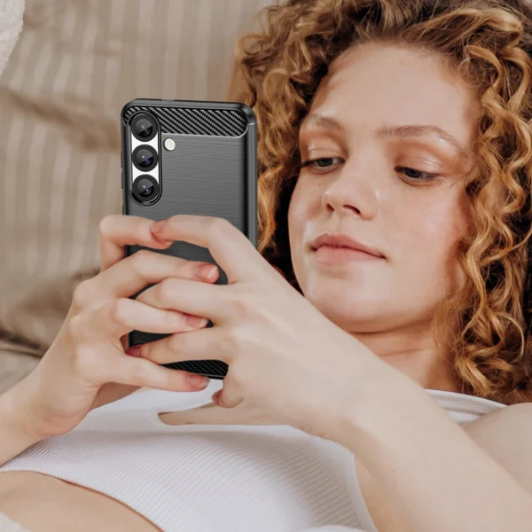 Carbon Case Flexible Silicone for Nothing Phone (3a) - Blackeng