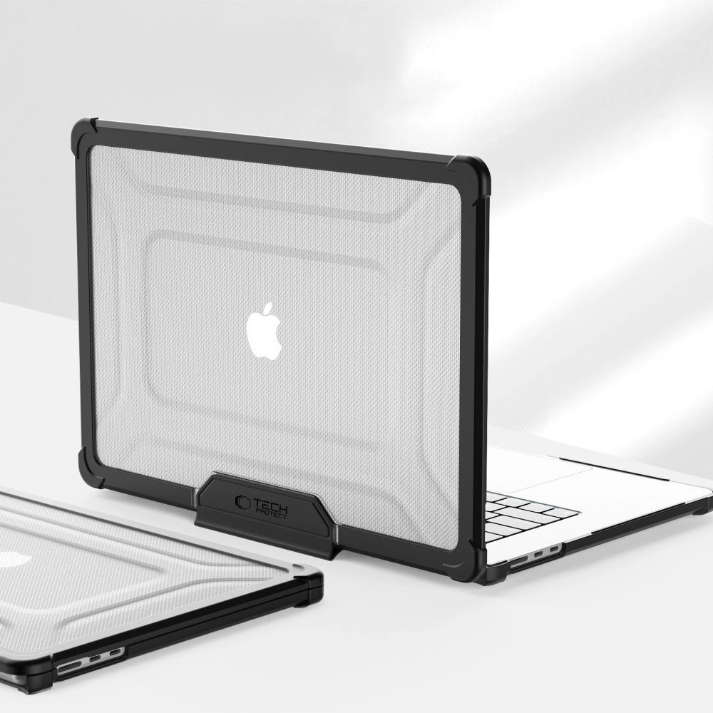 Tech-Protect SmartShell Pro case for MacBook Air 15" 2023-2025 M2 / M3 / M4 - transparent and blackeng