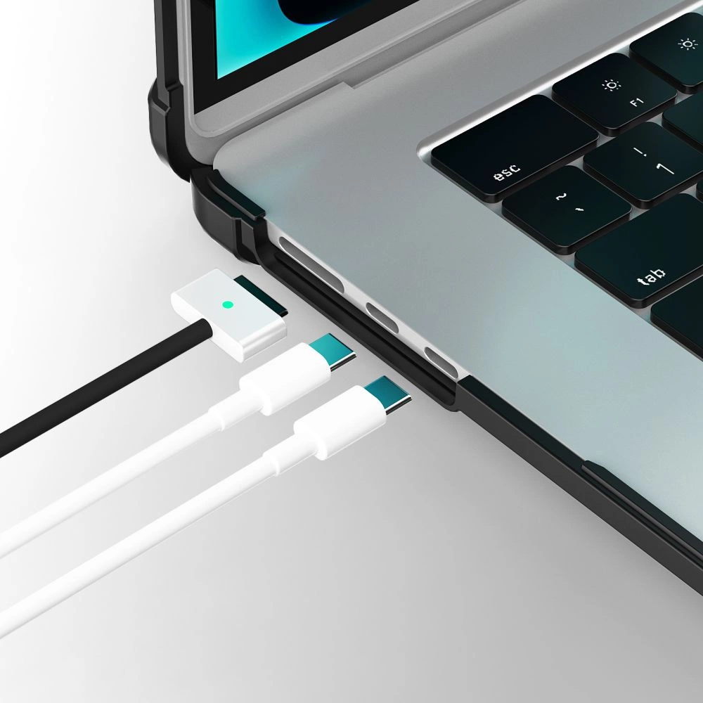 Tech-Protect SmartShell Pro case for MacBook Air 15" 2023-2025 M2 / M3 / M4 - transparent and blackeng