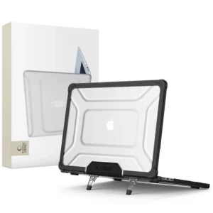 Tech-Protect SmartShell Pro case for MacBook Air 13" 2023-2025 M2 / M3 / M4 - transparent and blackeng