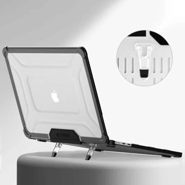 Tech-Protect SmartShell Pro case for MacBook Air 13" 2023-2025 M2 / M3 / M4 - transparent and blackeng
