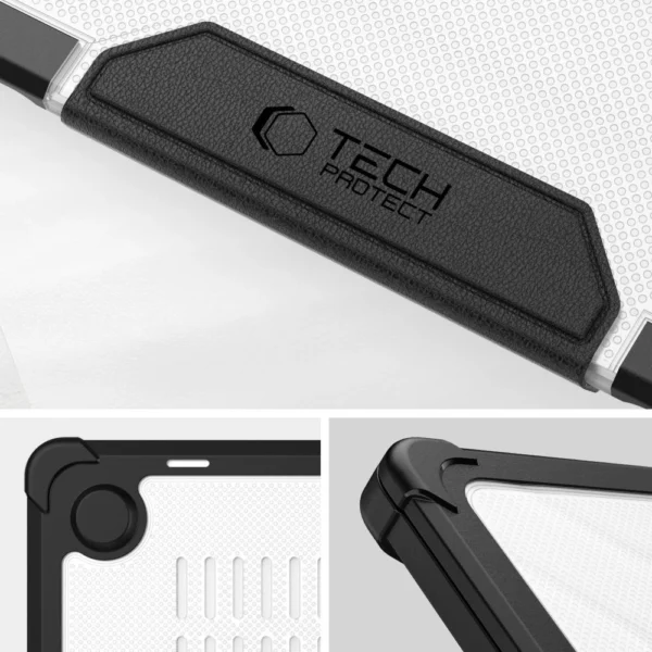Tech-Protect SmartShell Pro case for MacBook Air 13" 2023-2025 M2 / M3 / M4 - transparent and blackeng