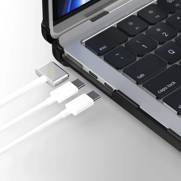 Tech-Protect SmartShell Pro case for MacBook Air 13" 2023-2025 M2 / M3 / M4 - transparent and blackeng