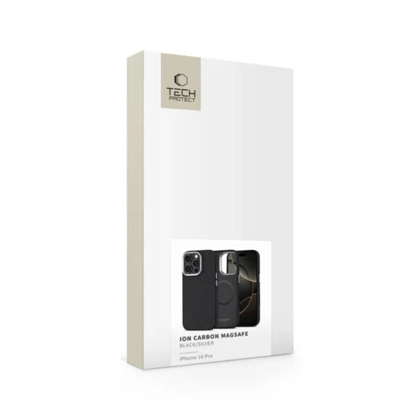 Tech-Protect Ion Carbon MagSafe iPhone 16 Pro Case - Black/Greyeng