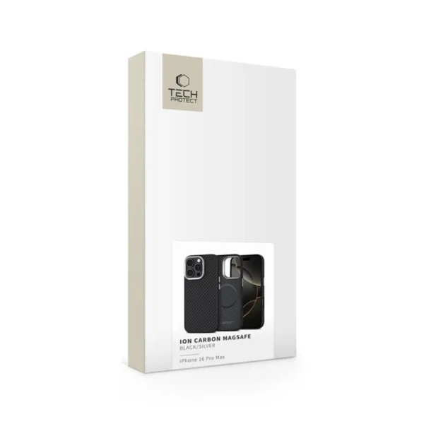 Tech-Protect Ion Carbon MagSafe Case for iPhone 16 Pro Max - Black/Greyeng