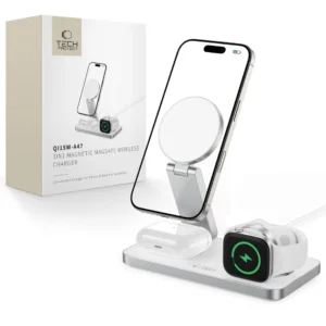 Tech-Protect QI15W-A47 MagSafe 3in1 Inductive Charger + USB-C Cable - Whiteeng