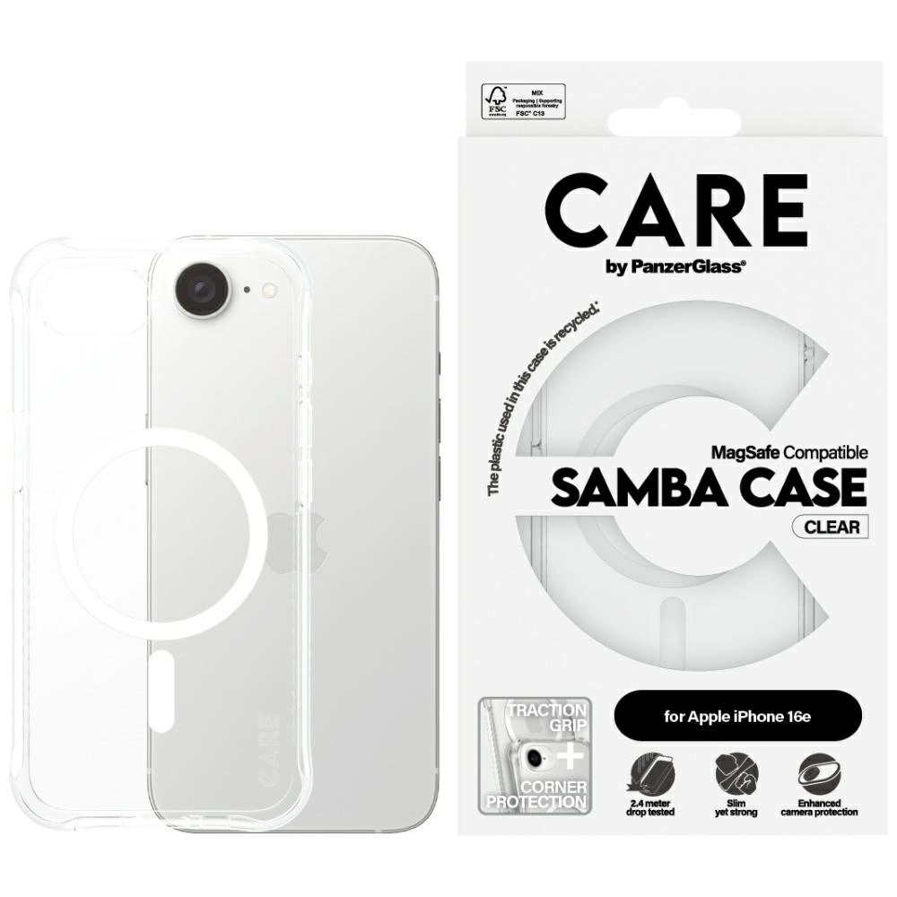 CARE by PanzerGlass Fashion MagSafe iPhone 16e Case - Transparenteng