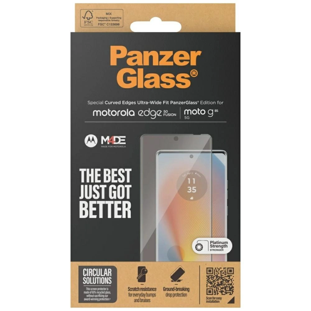 192736_4 PanzerGlass Ultra-Wide Fit Tempered Glass for Motorola Edge 50 Fusion / Moto G85eng
