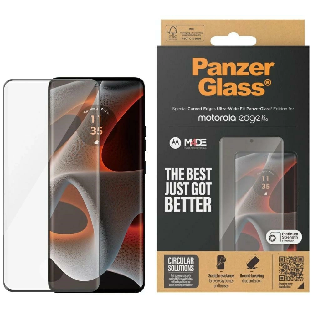 192737_1 PanzerGlass Ultra-Wide Fit Tempered Glass for Motorola Edge 50 Pro / 50 Ultraeng