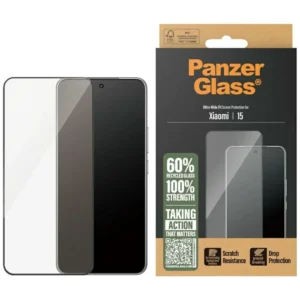 PanzerGlass Ultra-Wide Fit tempered glass w. Black Frame for Xiaomi 15eng