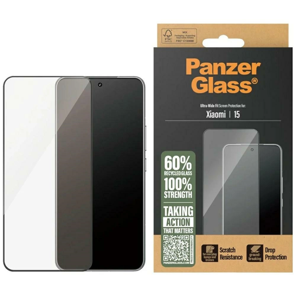 192739_1 PanzerGlass Ultra-Wide Fit tempered glass w. Black Frame for Xiaomi 15eng