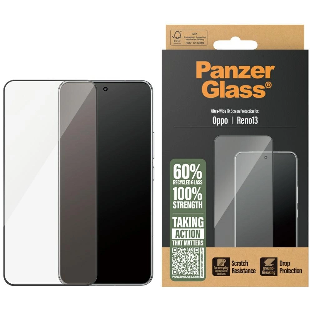 192740_1 PanzerGlass Ultra-Wide Fit Tempered Glass w. Black Frame for Oppo Reno13eng