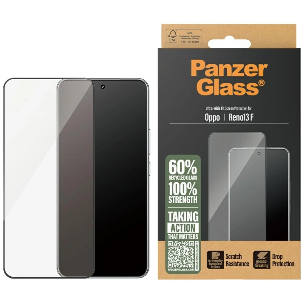 192741_1 PanzerGlass Ultra-Wide Fit Tempered Glass w. Black Frame for Oppo Reno13 Feng