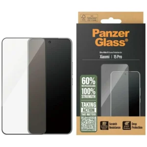 PanzerGlass Ultra-Wide Fit Tempered Glass w. Black Frame for Xiaomi 15 Proeng