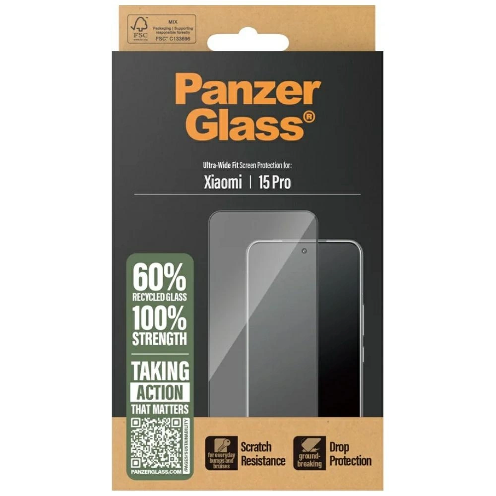 192743_4 PanzerGlass Ultra-Wide Fit Tempered Glass w. Black Frame for Xiaomi 15 Proeng