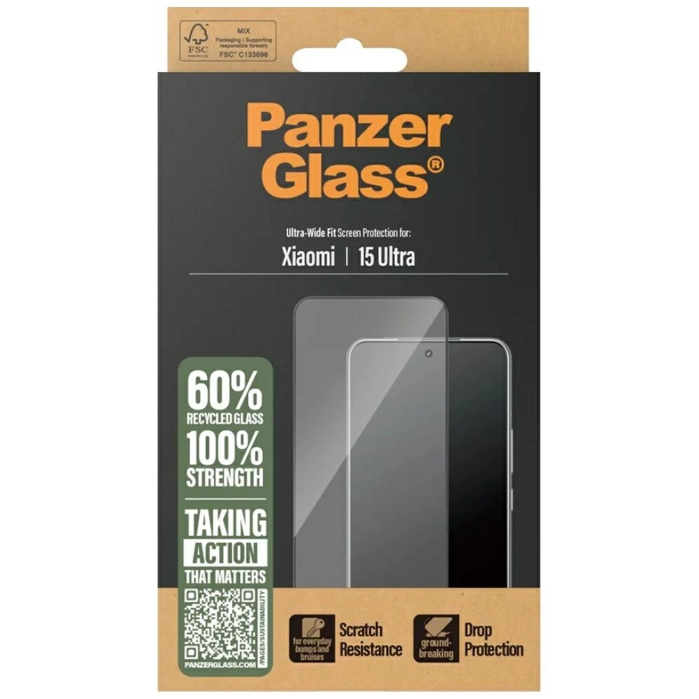 192744_4 PanzerGlass Ultra-Wide Fit Tempered Glass w. Black Frame for Xiaomi 15 Ultraeng