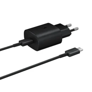 Samsung 25W EP-TA800EBE USB-C Wall Charger with Samsung EP-DA705BBE USB-C / USB-C Cable Replacement Pack - Blackeng