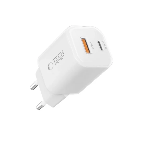 Tech-Protect NCM33W 2-port PD33W/QC3.0 wall charger - whiteeng