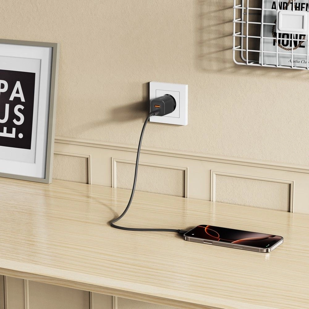 Tech-Protect NCM33W 2-port PD33W/QC3.0 wall charger - blackeng