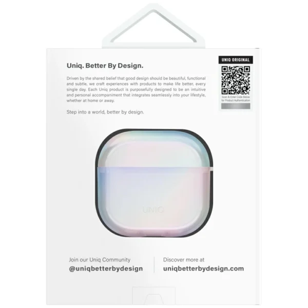 Uniq Iridescia case for AirPods 4 Hang Case - holo whiteeng