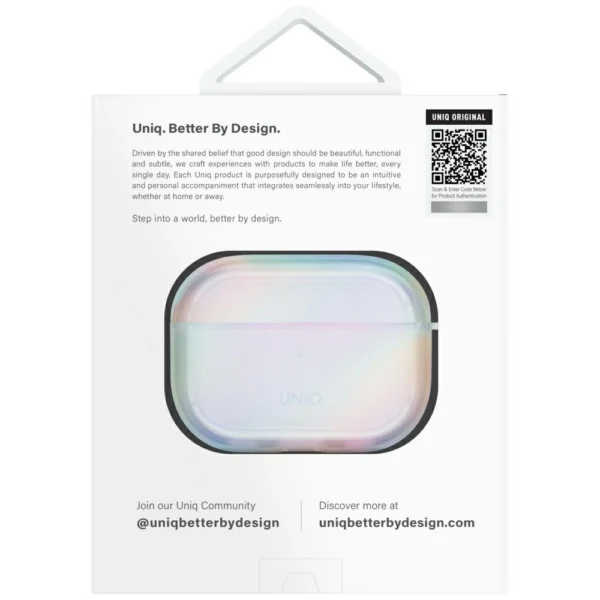 Uniq Iridescia Case for AirPods Pro 2 Hang Case - Holo Whiteeng