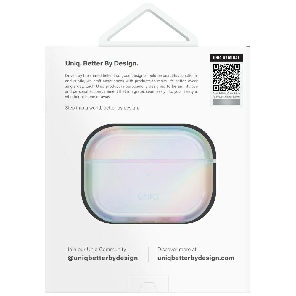 Uniq Iridescia Case for AirPods Pro 2 Hang Case - Holo Whiteeng