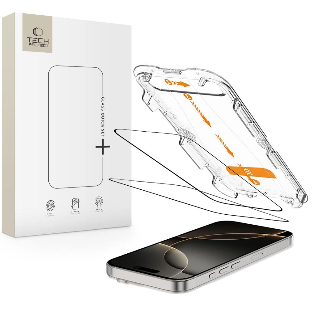 Tech-Protect Quick Set+ 2-pack tempered glass for iPhone 16 Pro Maxeng
