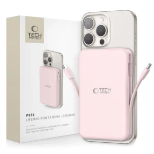 Powerbank Tech-Protect PB31 LifeMag MagSafe 10000 mAh - pinkeng