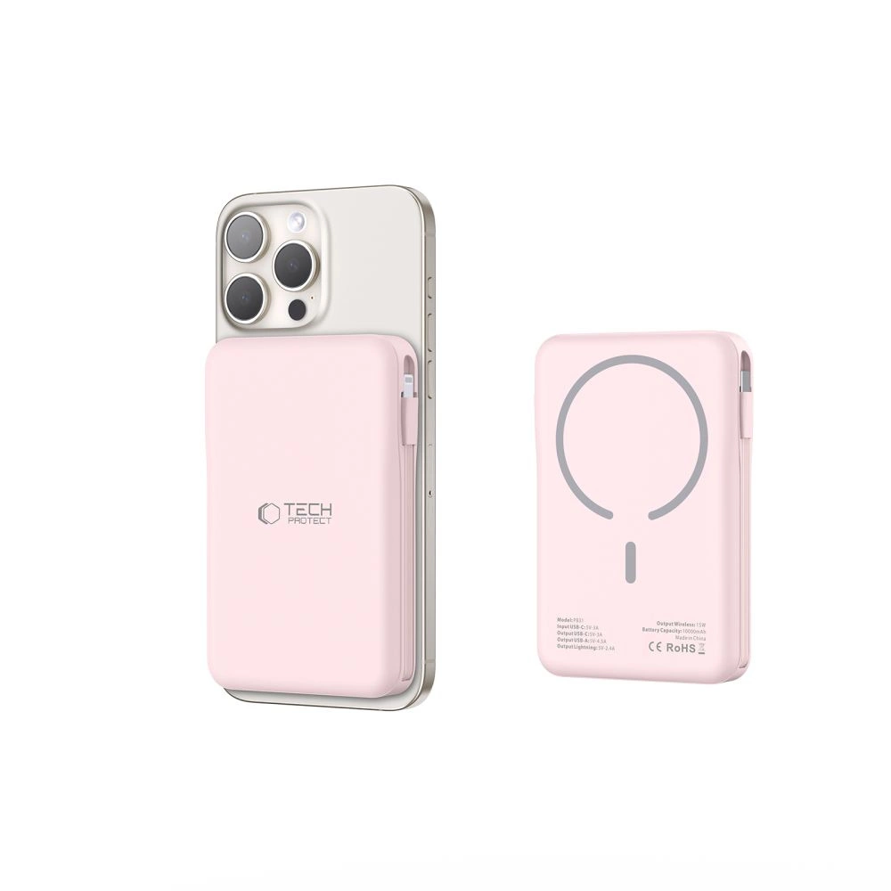 Powerbank Tech-Protect PB31 LifeMag MagSafe 10000 mAh - pinkeng