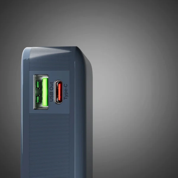 Powerbank SBS 10000 mAh 20W with built-in USB-C cable and digital display - dark grayeng