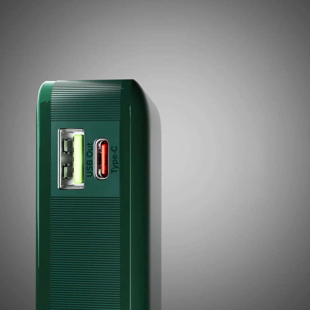Powerbank SBS 10000 mAh 20W with built-in USB-C cable and digital display - greeneng