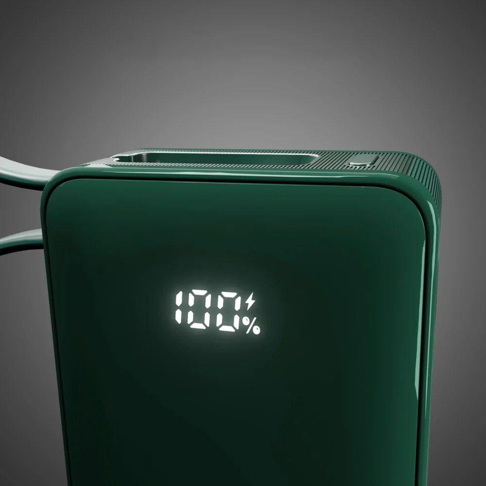 Powerbank SBS 10000 mAh 20W with built-in USB-C cable and digital display - greeneng