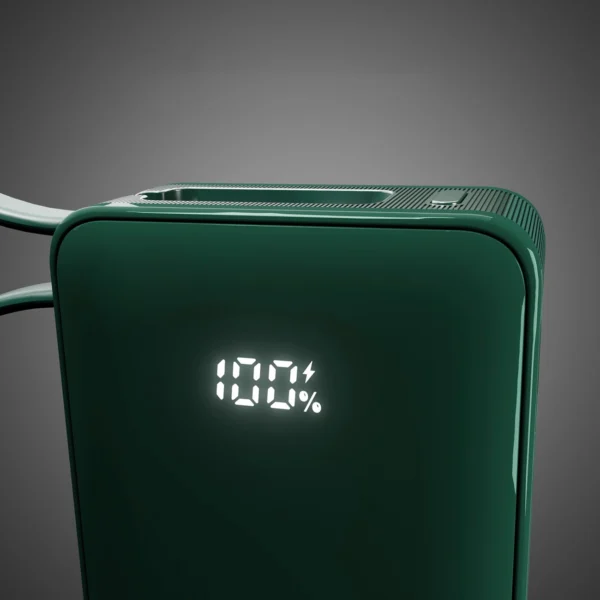 Powerbank SBS 10000 mAh 20W with built-in USB-C cable and digital display - greeneng