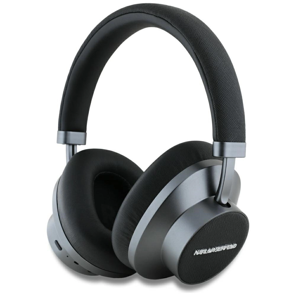 Karl Lagerfeld Saffiano Elongated Bluetooth ANC On-Ear Headphones - Blackeng
