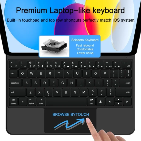 Tech-Protect Smartcase Magnetic with Keyboard for iPad 10.9” 2022 / iPad 11” 2025 - Blackeng