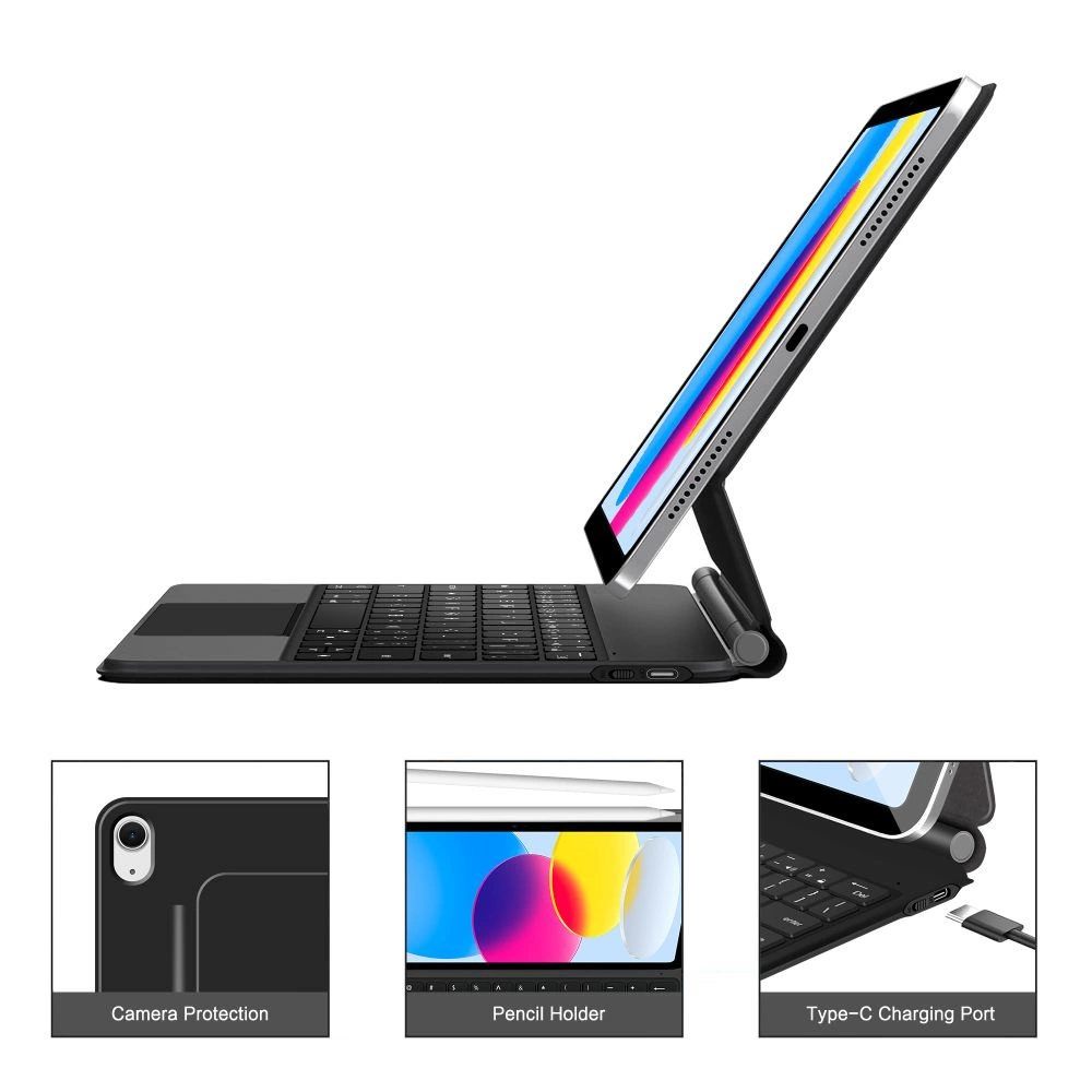 Tech-Protect Smartcase Magnetic with Keyboard for iPad 10.9” 2022 / iPad 11” 2025 - Blackeng
