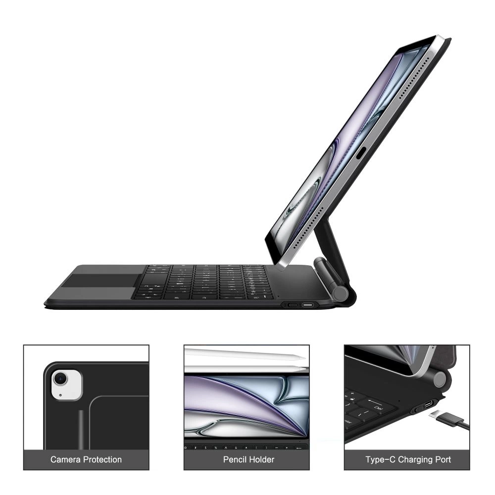 Tech-Protect Smartcase Magnetic with Keyboard for iPad Pro 12.9” 2020 / 2021 / 2022 / iPad Air 13” 2024 / 2025 - Blackeng