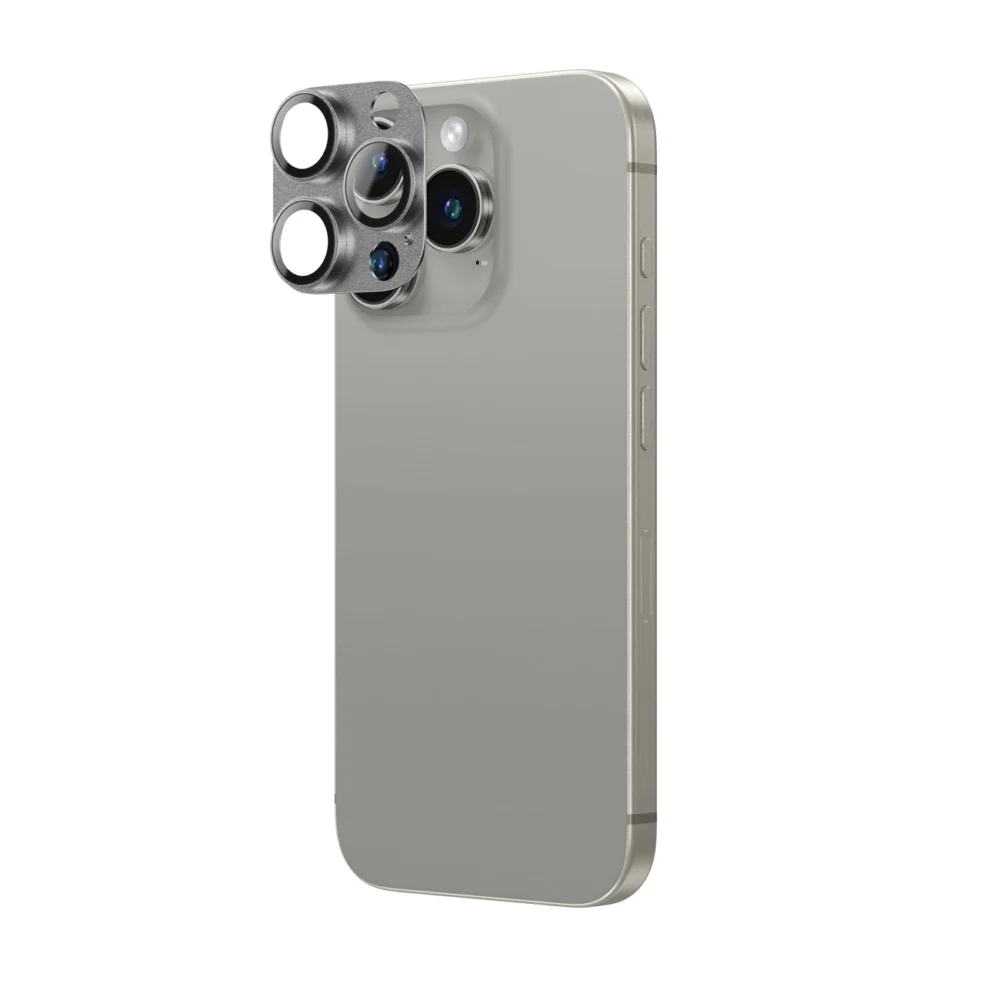 AmazingThing Aviation-Grade Alloy Tempered Glass Lens for iPhone 16 Pro / 16 Pro Max Camera Lens - Grayeng