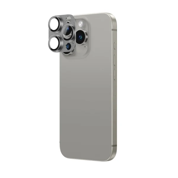 AmazingThing Aviation-Grade Alloy Tempered Glass Lens for iPhone 16 Pro / 16 Pro Max Camera Lens - Grayeng
