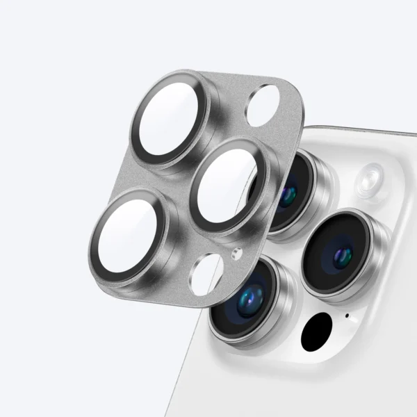 AmazingThing Aviation-Grade Alloy Tempered Glass Lens for iPhone 16 Pro / 16 Pro Max Camera Lens - Grayeng