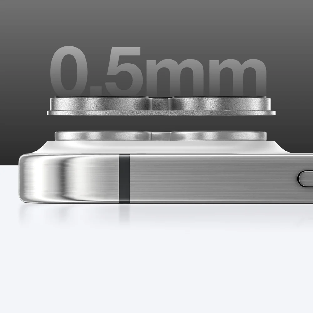 AmazingThing Aviation-Grade Alloy Tempered Glass Lens for iPhone 16 Pro / 16 Pro Max Camera Lens - Grayeng