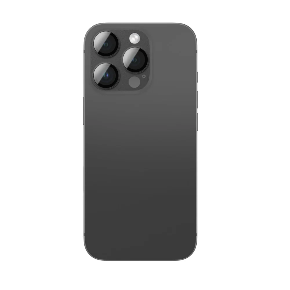 AmazingThing Aviation-Grade Alloy Tempered Glass Lens for iPhone 16 Pro / 16 Pro Max Camera Lens - Blackeng