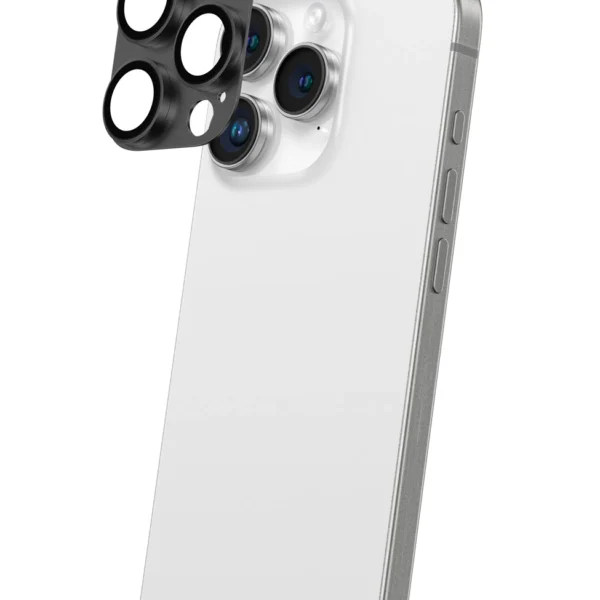 AmazingThing Aviation-Grade Alloy Tempered Glass Lens for iPhone 16 Pro / 16 Pro Max Camera Lens - Blackeng