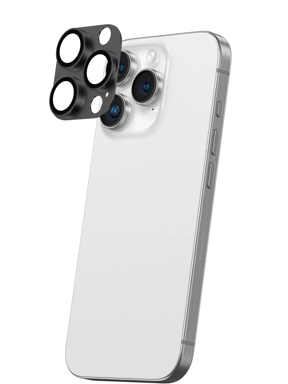AmazingThing Aviation-Grade Alloy Tempered Glass Lens for iPhone 16 Pro / 16 Pro Max Camera Lens - Blackeng