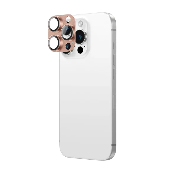 AmazingThing Aviation-Grade Alloy Tempered Glass Lens for iPhone 16 Pro / 16 Pro Max Camera Lens - Rose Goldeng