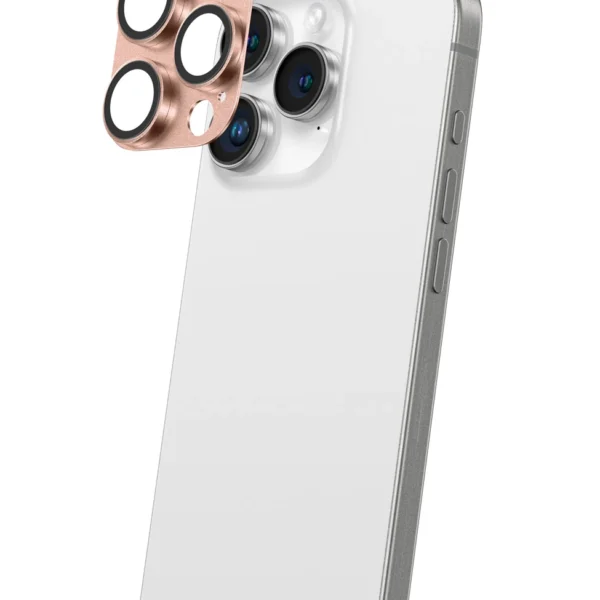 AmazingThing Aviation-Grade Alloy Tempered Glass Lens for iPhone 16 Pro / 16 Pro Max Camera Lens - Rose Goldeng